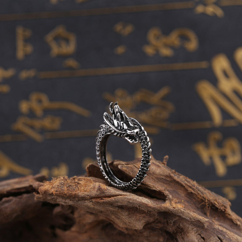 PO Dragon Silver Ring