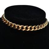 French Paved 18K Gold / Sterling Silver Cuban Link Chain