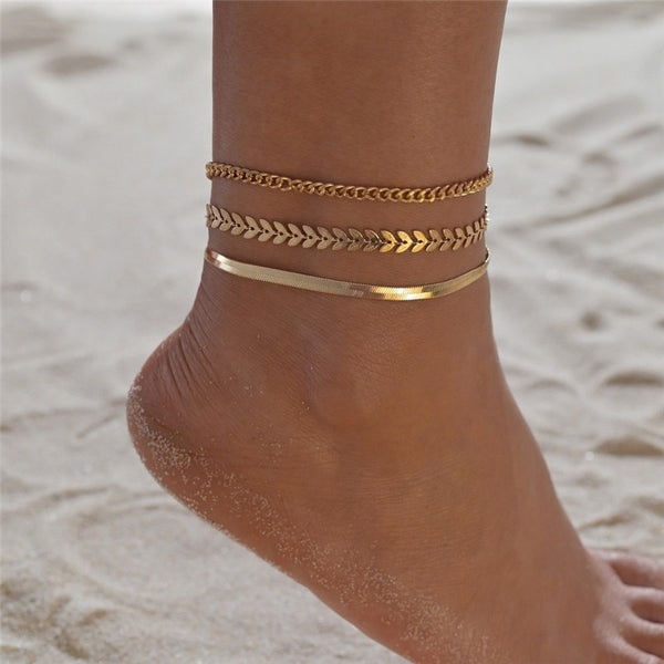 18k Gold Night Out Anklet Set