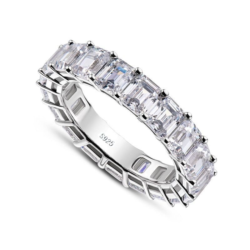 18kt White Gold Sterling Silver Diamond Baguette Lush Ring