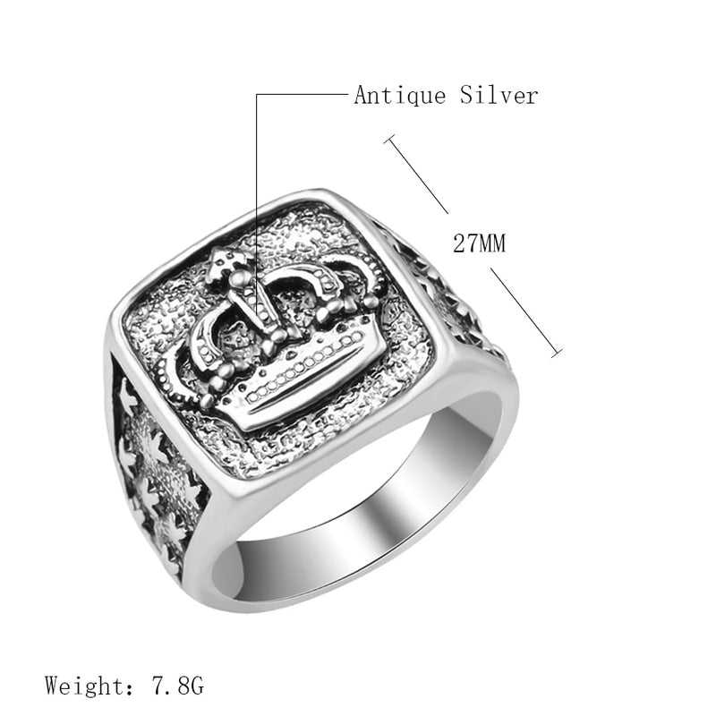 Kinel Antique Crown Silver Ring