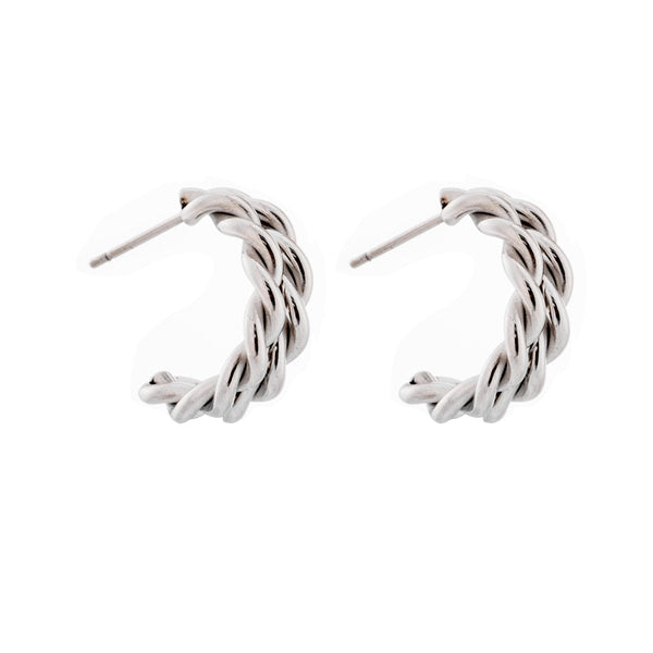Sterling Silver Rope Earrings