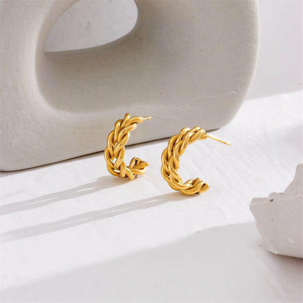 18k Gold Rope Earrings