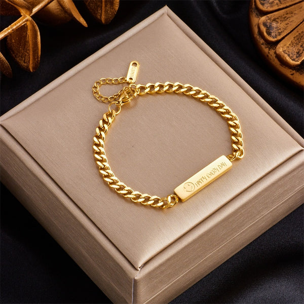 18k Gold The Happy Cuban Link Bracelet