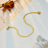 18k Gold Snake Chain Heart Bracelet / Anklet