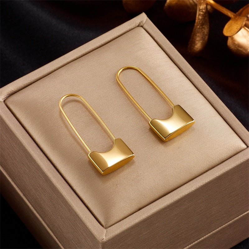 18k Gold Lock Earrings