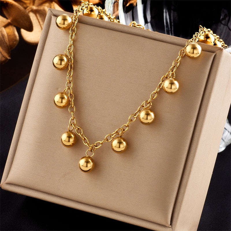 18k Gold Pearl Inter Linked Necklace