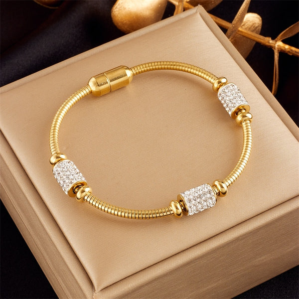 18k gold Diamond Linked Bangle Bracelet