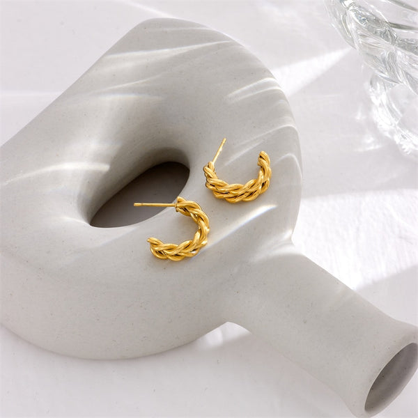 18k Gold Rope Earrings