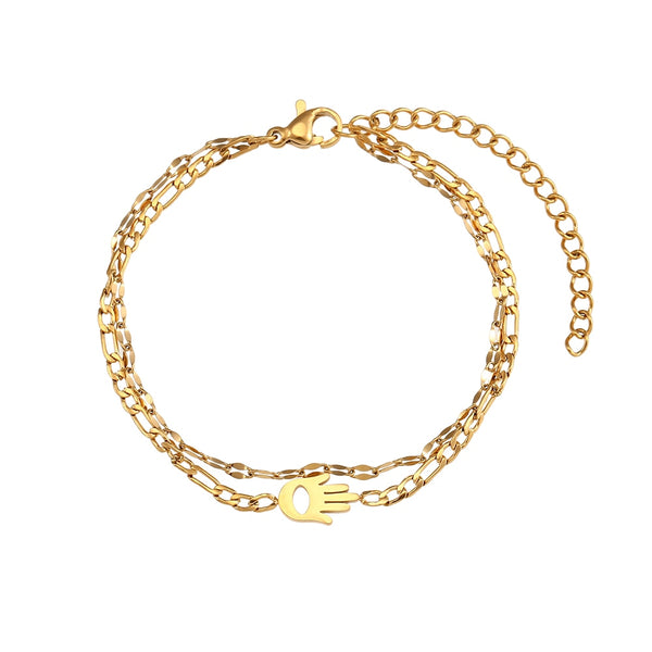 18k Gold Love Hand Bracelet