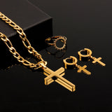 Cross Pendant Set (18k Gold / Sterling Silver)