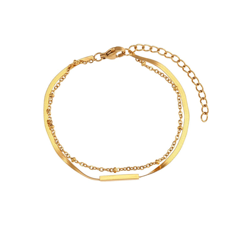 18k Gold Bar Bracelet