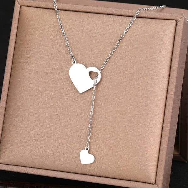 Sterling Silver Heart Piece Necklace