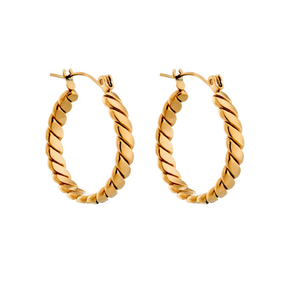 18k Gold Micro Paved Link Earrings