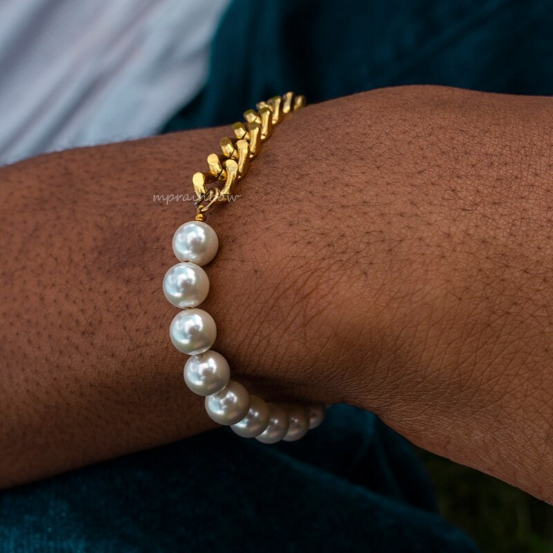 Pearl X Cuban Link Bracelet