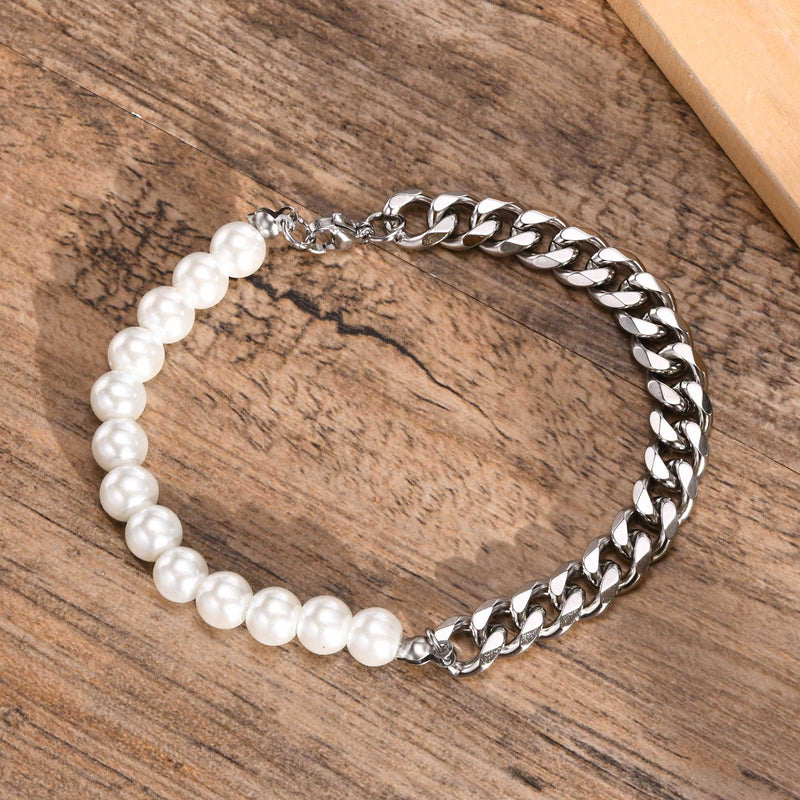 Pearl X Cuban Link Bracelet