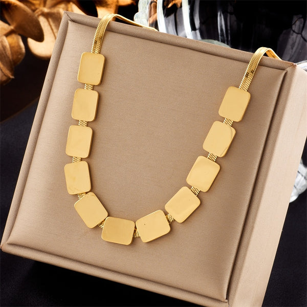 18k gold Snake Rod Necklace