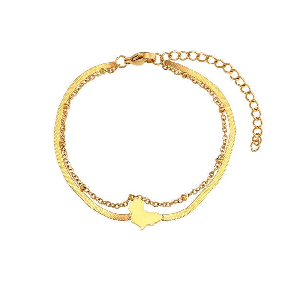 18k Gold Africa Bracelet