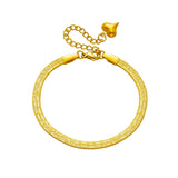 18k Gold Snake Chain Heart Bracelet / Anklet