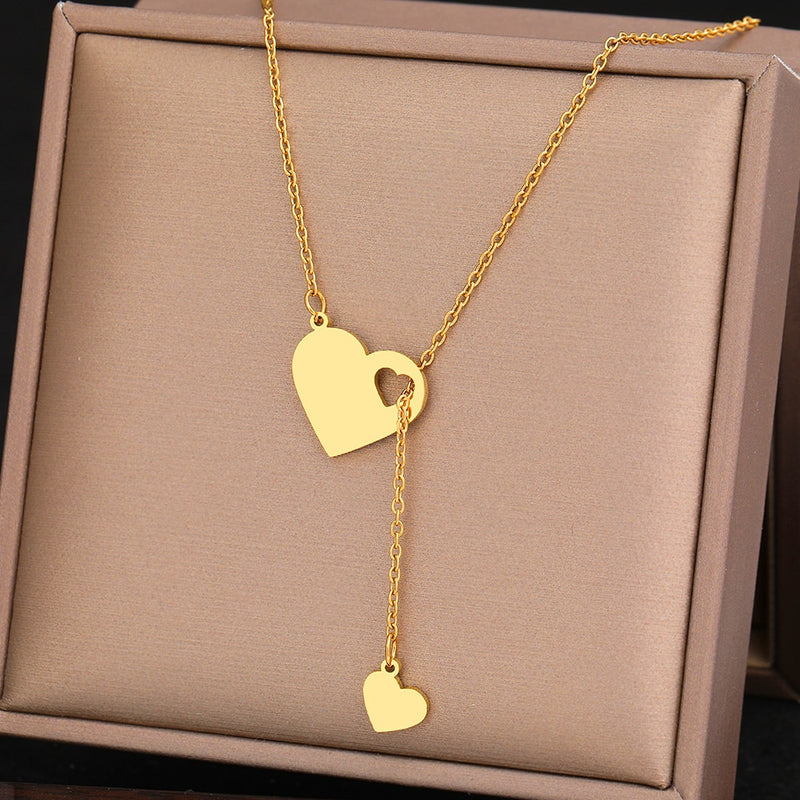 18k Gold Heart Piece Necklace