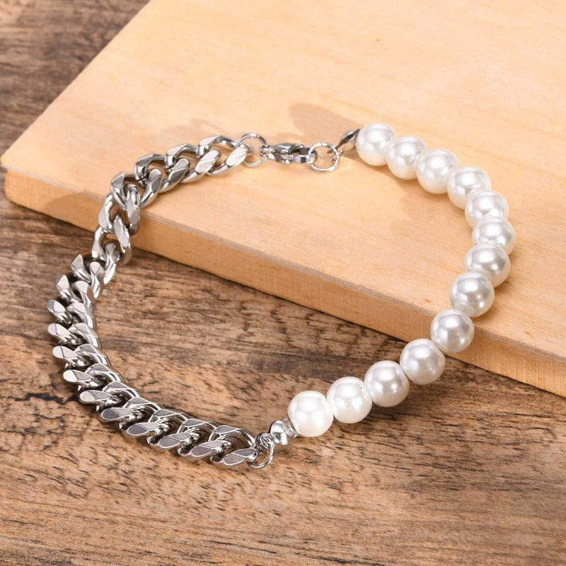 Pearl X Cuban Link Bracelet