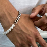 Pearl X Cuban Link Bracelet