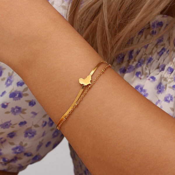 18k Gold Africa Bracelet