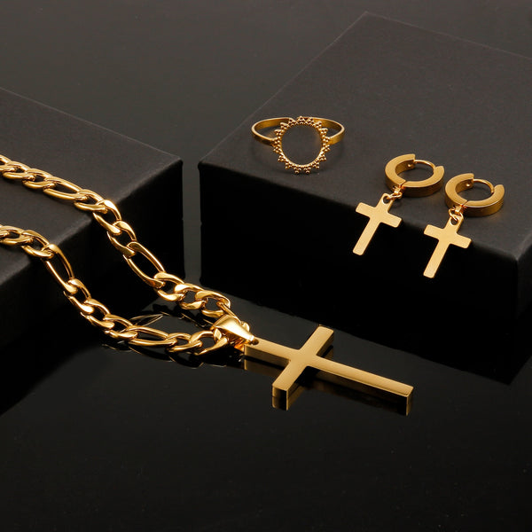 Cross Pendant Set (18k Gold / Sterling Silver)