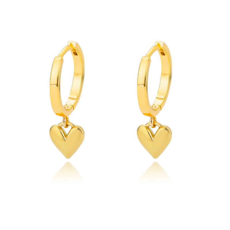 18k Gold Love Heart Earrings