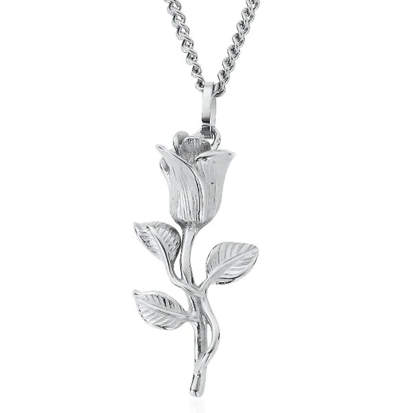 Sterling Silver Flower Pendant Necklace