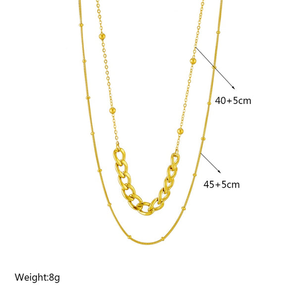 18k Gold The Defiance Cuban Necklace Set