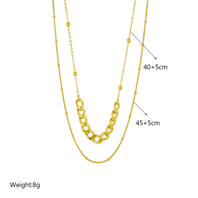 18k Gold The Defiance Cuban Necklace Set