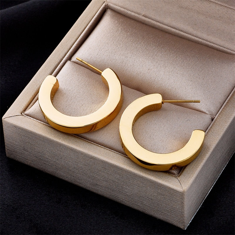 18k gold Semi Ring Earrings