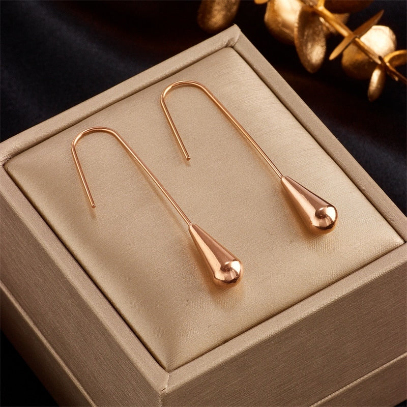 18k Rose Gold Hook Earrings