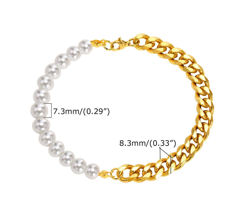 Pearl X Cuban Link Bracelet