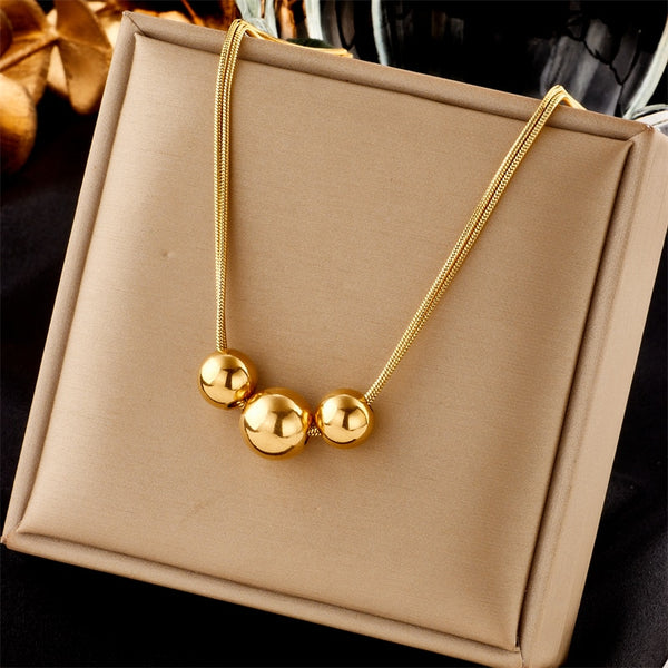 18k Gold Pearl Rally Snake Chain Necklace
