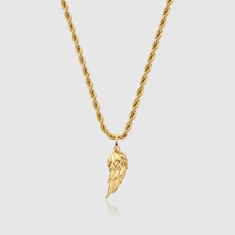 18k Gold Wing Pendant Necklace