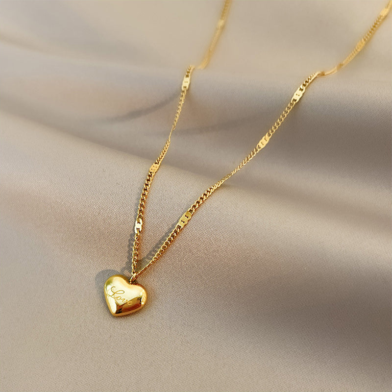Women's Choker Necklace Heart Pendant