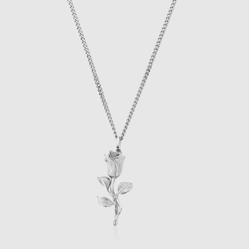 Sterling Silver Flower Pendant Necklace