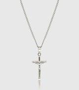 Sterling Silver Crucifier Pendant Necklace Chain