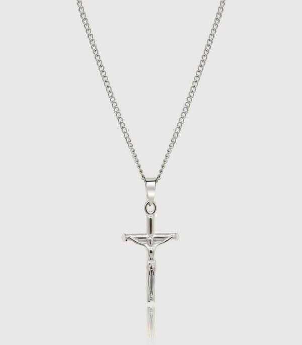 Sterling Silver Crucifier Pendant Necklace Chain