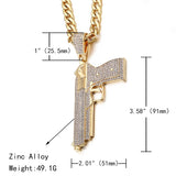 Diamond Pistol pendant (18k gold chain)