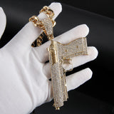 Diamond Pistol pendant (18k gold chain)
