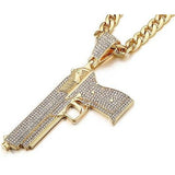 Diamond Pistol pendant (18k gold chain)
