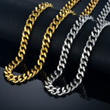 French Paved 18K Gold / Sterling Silver Cuban Link Chain