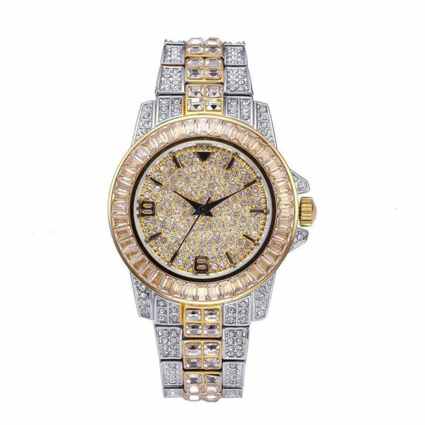 2-Tone Diamond Moissanite Baguette Watch