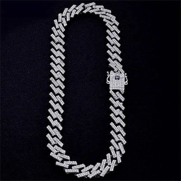 2-Tone Diamond Miami Cuban Link Chain (White Gold/Gold)