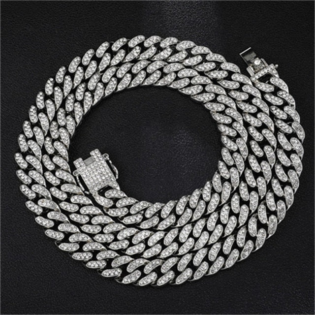 Miami Curb Cuban Link Chain (Rose/Gold/white)