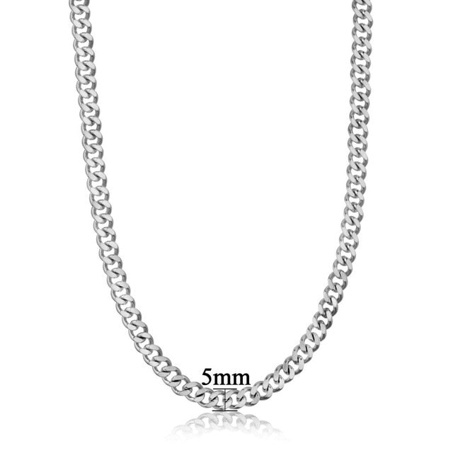French Paved 18K Gold / Sterling Silver Cuban Link Chain