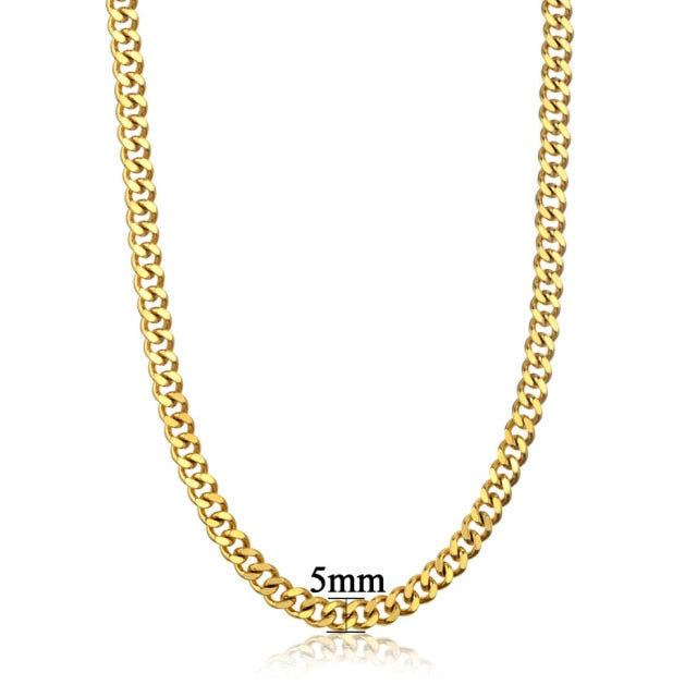 French Paved 18K Gold / Sterling Silver Cuban Link Chain